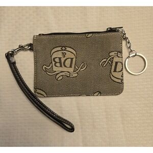 Vintage DOONEY & BOURKE Canvas Wristlet & Keychain Change Purse Donegal Crest
